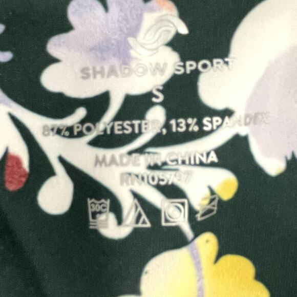 Shadow Sport Size S High Waist Legging Full Length NEW Waist Pocket Dark Floral - Picture 6 of 7